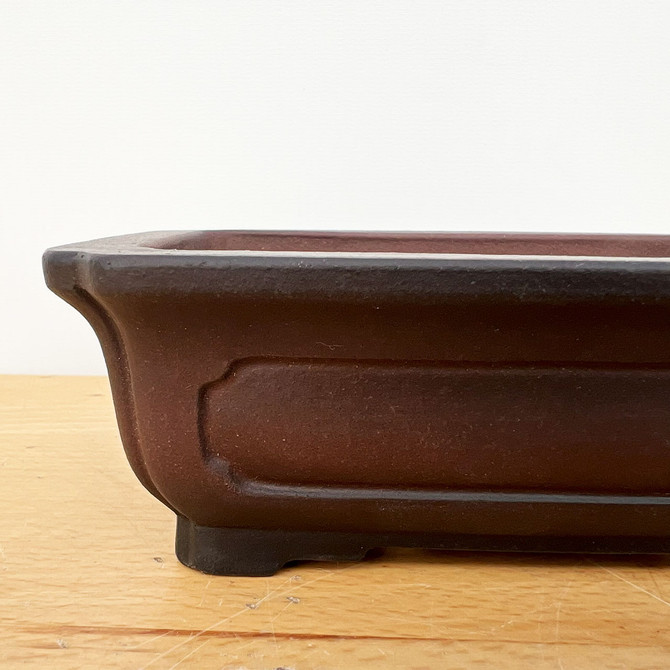 6.5-Inch Unglazed Rectangle Yixing Ceramic Bonsai Pot (No. 2526)