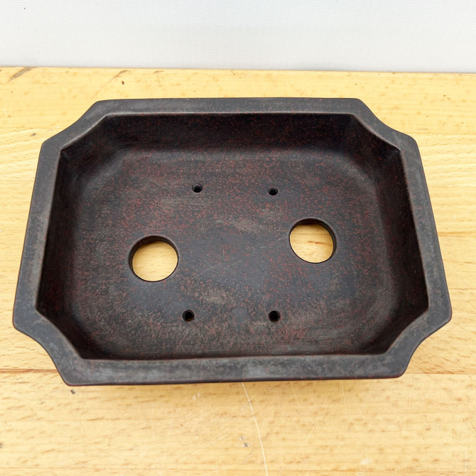 6-Inch Unglazed rectangle Yixing Ceramic Bonsai Pot (No. 2488)