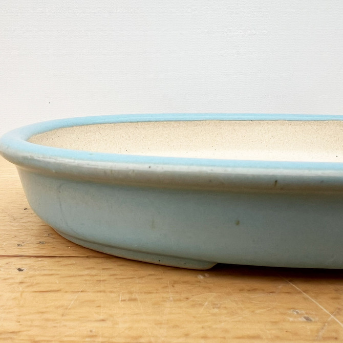 8-Inch Glazed Oval Yixing Ceramic Bonsai Pot (No. 2558)