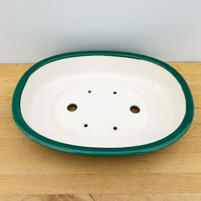 12-Inch Drum Style Oval Yixing Ceramic Bonsai Pot (No. 2513)