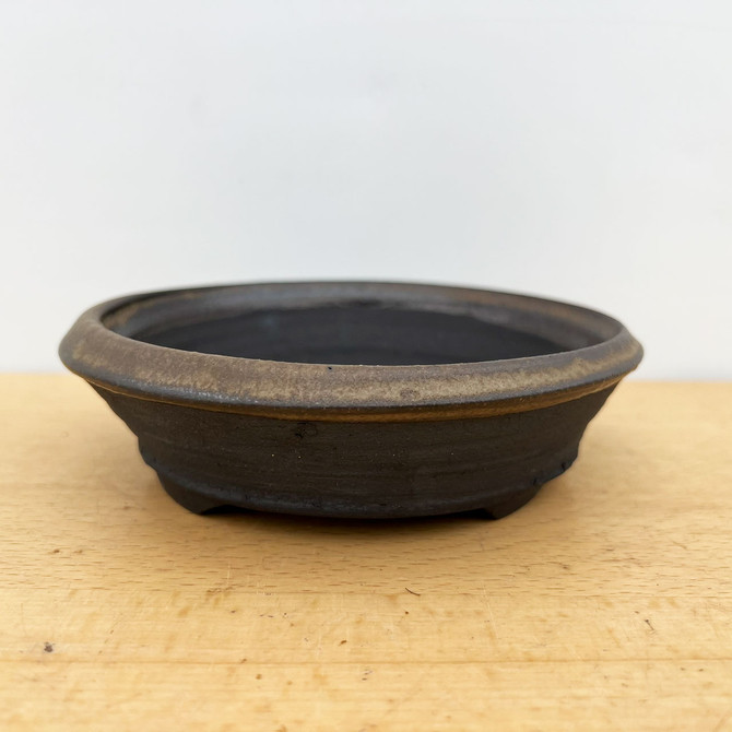 6" Handmade Round Bonsai Pot / Planter by Paul Olson (No. 497)