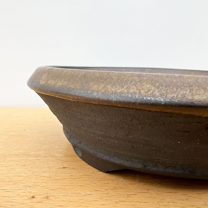 6" Handmade Round Bonsai Pot / Planter by Paul Olson (No. 497)