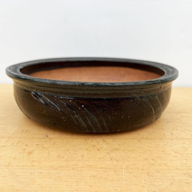 7" Handmade Round Bonsai Pot / Planter by Paul Olson (No. 503)