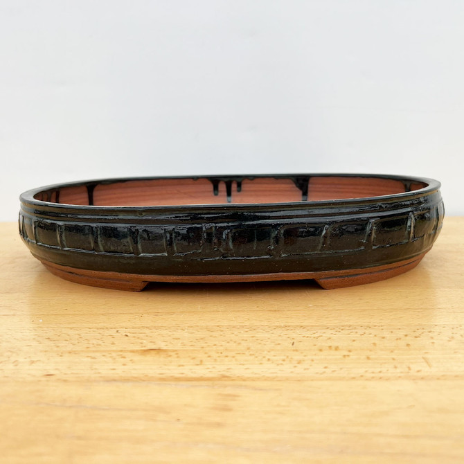 14" Handmade Oval Bonsai Pot / Planter by Paul Olson (No. 511)