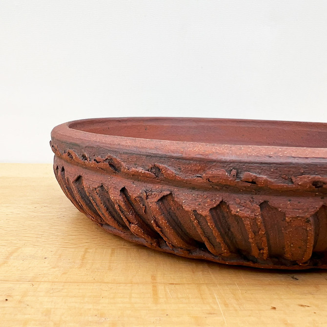 7" Handmade Round Bonsai Pot / Planter by Paul Olson (No. 514)