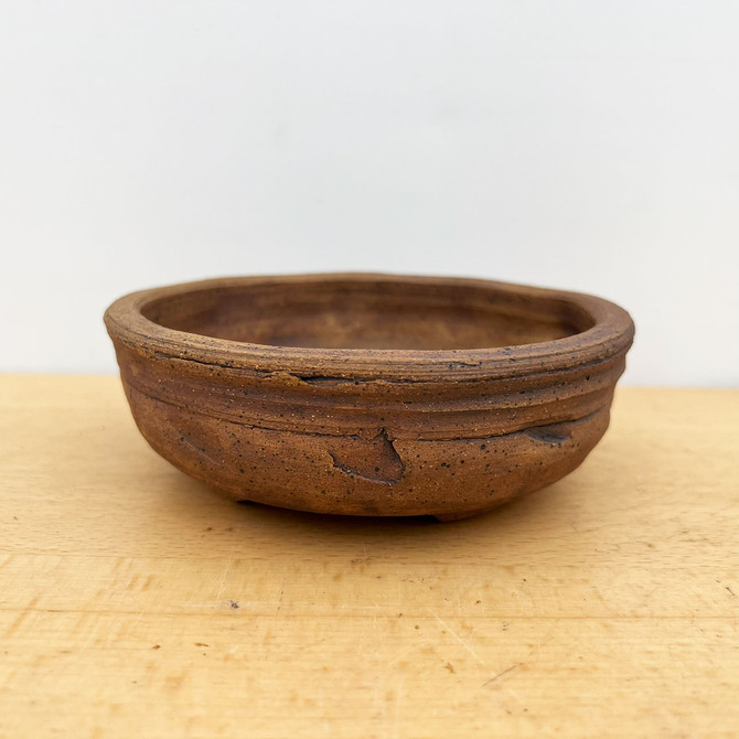 6" Handmade Round Bonsai Pot / Planter by Paul Olson (No. 515)