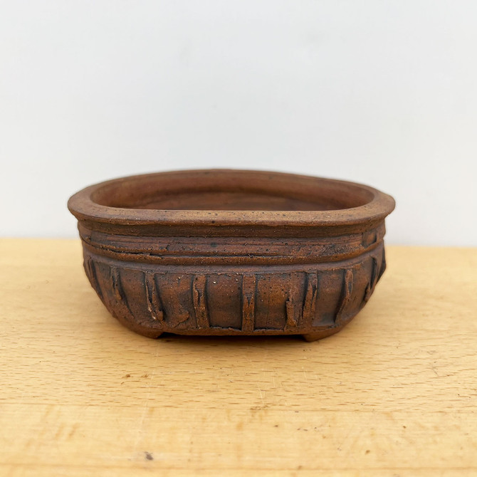 5" Handmade Round Bonsai Pot / Planter by Paul Olson (No. 516)