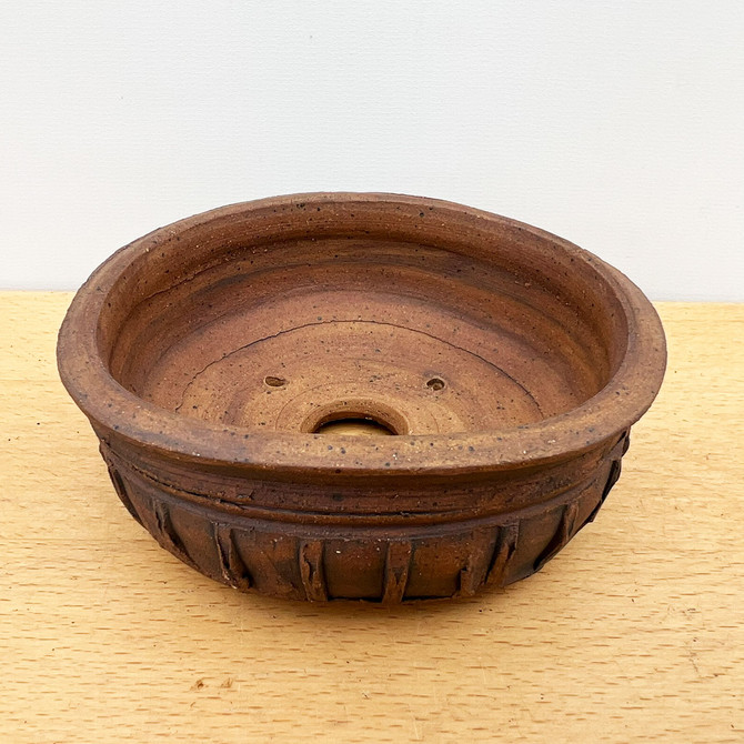 5" Handmade Round Bonsai Pot / Planter by Paul Olson (No. 516)