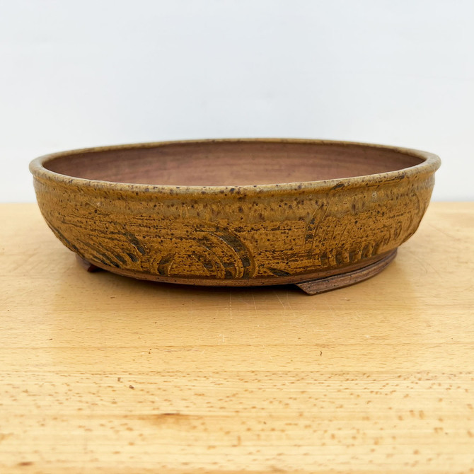 11" Handmade Round Bonsai Pot / Planter by Paul Olson (No. 519)