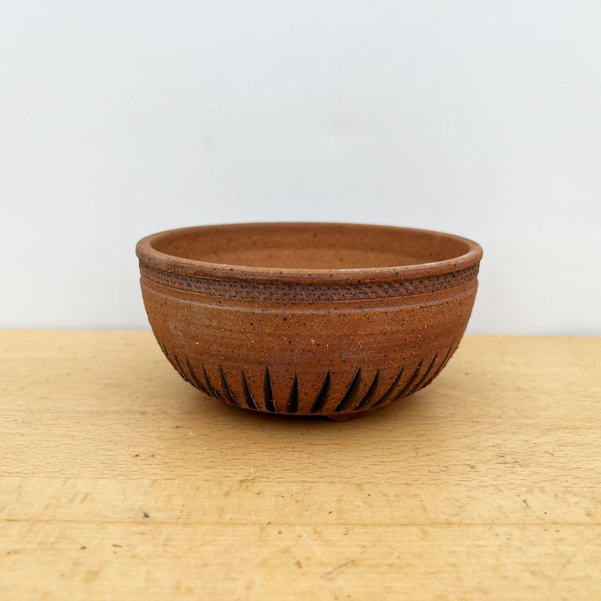 5" Handmade Round Bonsai Pot / Planter by Paul Olson (No. 523)