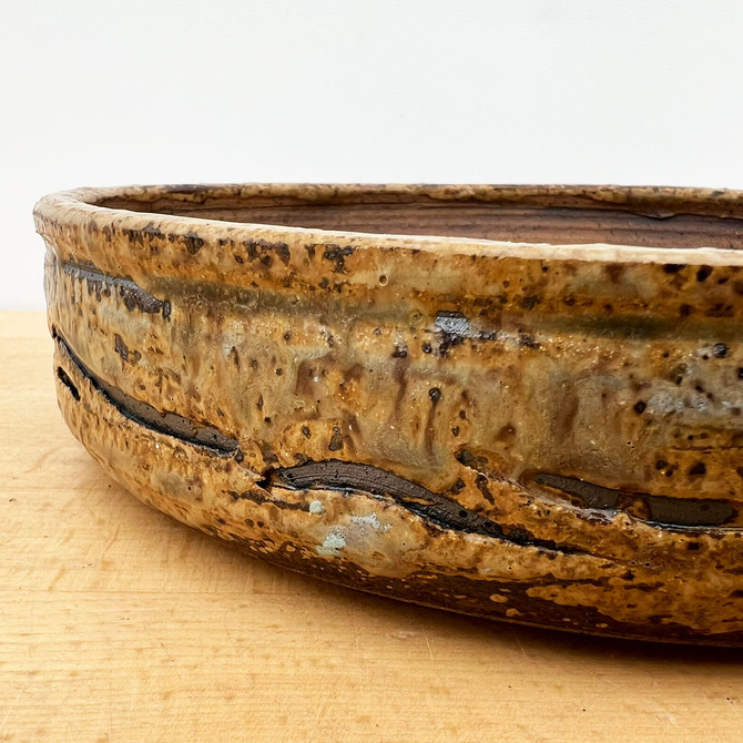 9" Handmade Round Bonsai Pot / Planter by Paul Olson (No. 536)