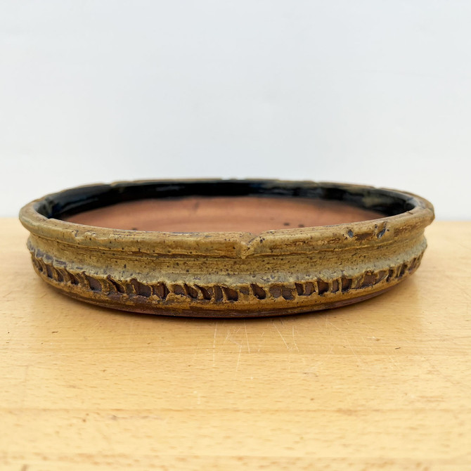 10" Handmade Round Bonsai Pot / Planter by Paul Olson (No. 537)