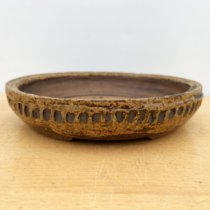 9" Handmade Round Bonsai Pot / Planter by Paul Olson (No. 538)