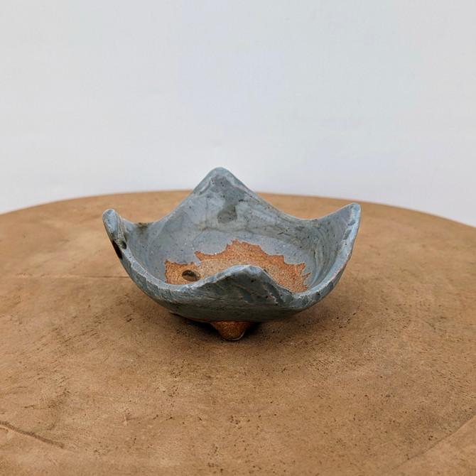 4-Inch Handmade Ceramic Bonsai Pot by Artist Bruce Lenore (No. 27)