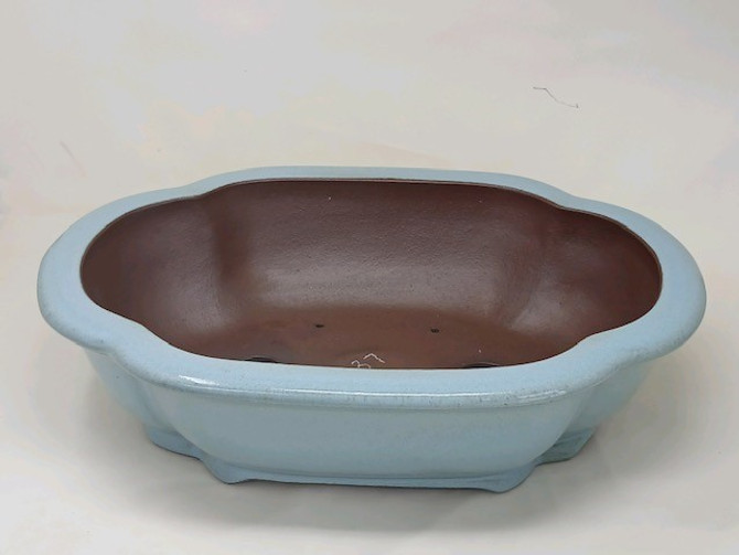 16" Light Blue Glazed Yixing Bonsai Pot (No. 2137)