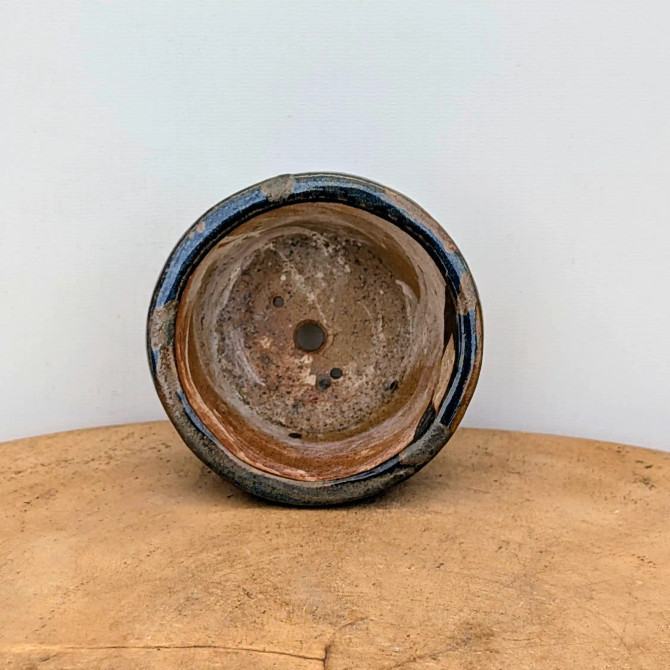 4-Inch Handmade Ceramic Bonsai Pot by Artist Bruce Lenore (No. 38)
