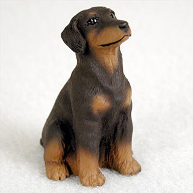 Doberman Pinscher Red w/Uncropped Ears Bonsai Tree Figurine