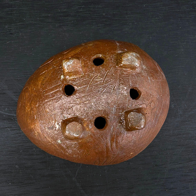 5-Inch Handmade Wood Fired Ceramic Bonsai Pot by Artist Bruce Lenore (No. 115)