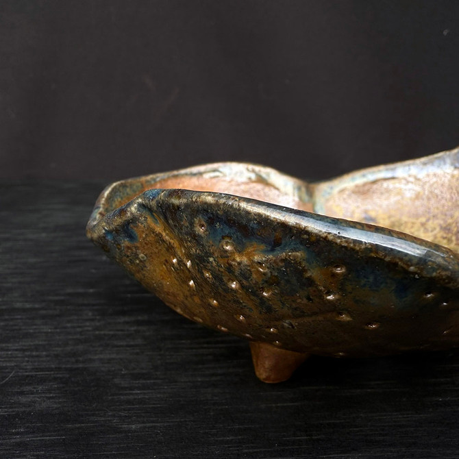 4.5-Inch Handmade Ceramic Bonsai Pot by Artist Bruce Lenore (No. 118)