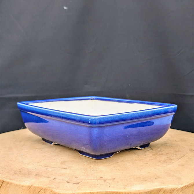 8" Dark Blue Glazed Yixing Bonsai Pot (No. 2069b)