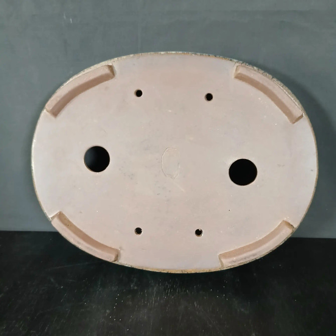 12-Inch Glazed Oval Yixing Bonsai Pot (No. 2532c)