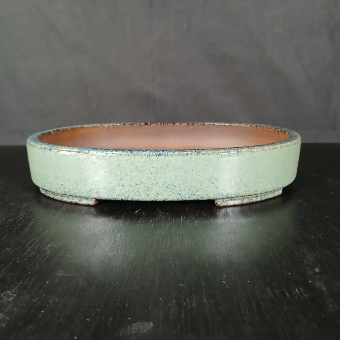 12-Inch Glazed Oval Yixing Bonsai Pot (No. 2532c)