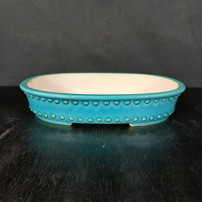 12-Inch Drum Style Oval Yixing Ceramic Bonsai Pot (No. 2513d)