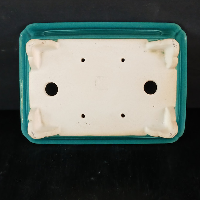 10.5-Inch Glazed Rectangle Yixing Ceramic Bonsai Pot (No. 2507e)