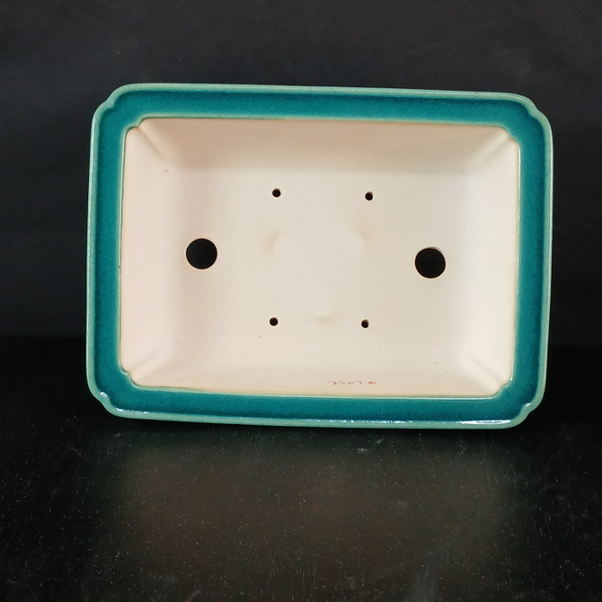 10.5-Inch Glazed Rectangle Yixing Ceramic Bonsai Pot (No. 2507e)
