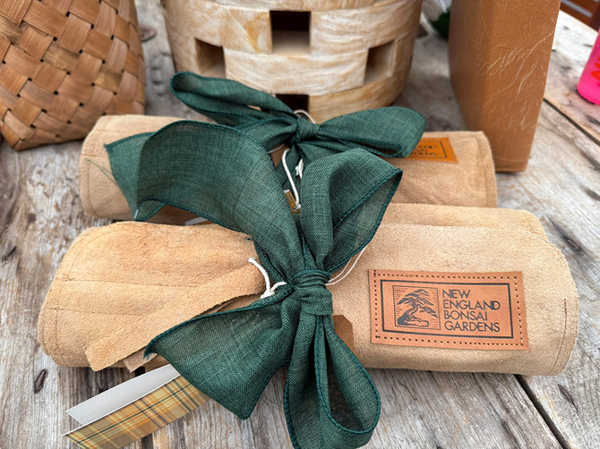 NEBG 5-Piece Pro Bonsai Tool Set (Carbon Steel) with Handmade Leather Roll – Only One Available