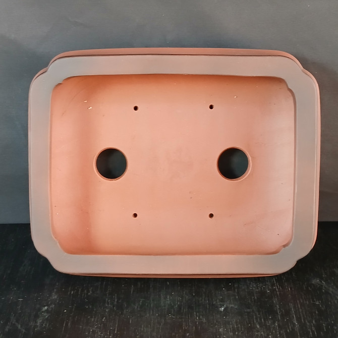 10-Inch Unglazed Rectangle Yixing Ceramic Bonsai Pot (No. 1077)