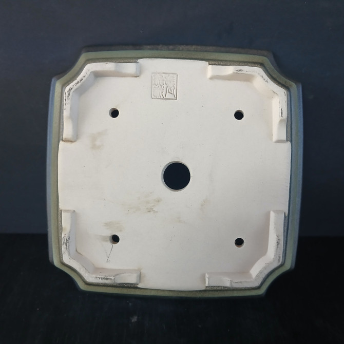 9-Inch Glazed Square Yixing Ceramic Bonsai Pot (No. 2281d)