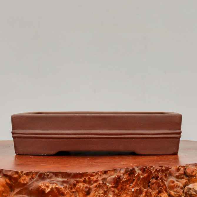 9-Inch Unglazed Rectangle Yixing Bonsai Pot (No. 2288a)
