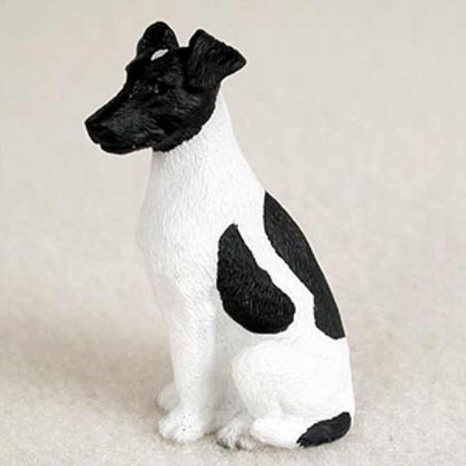 Fox Terrier Black & White Bonsai Tree Figurine