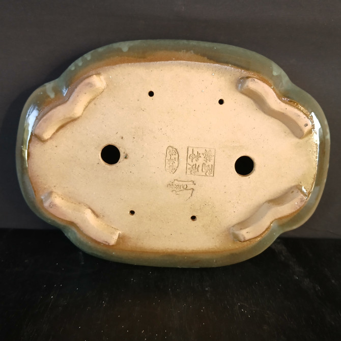 12" Green Glazed Yixing Bonsai Pot (No. 1862g)