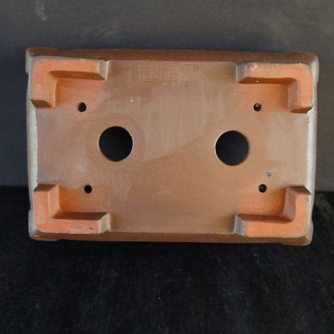 13 1/2-Inch Unglazed Rectangle Yixing Ceramic Bonsai Pot (No. 1095la)