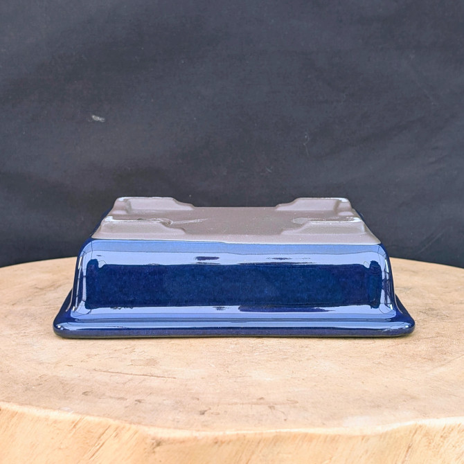 7-Inch Blue Glazed Japanese Bonsai Planter (No. 1521)