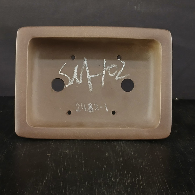 6-Inch Unglazed rectangle Yixing Ceramic Bonsai Pot (No. 2482-1)