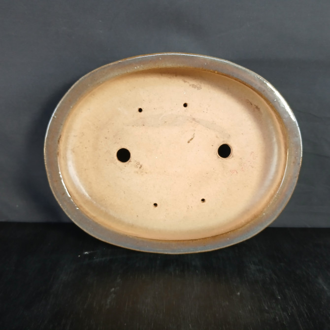 12-Inch Glazed Oval Yixing Bonsai Pot (No. 2532g)