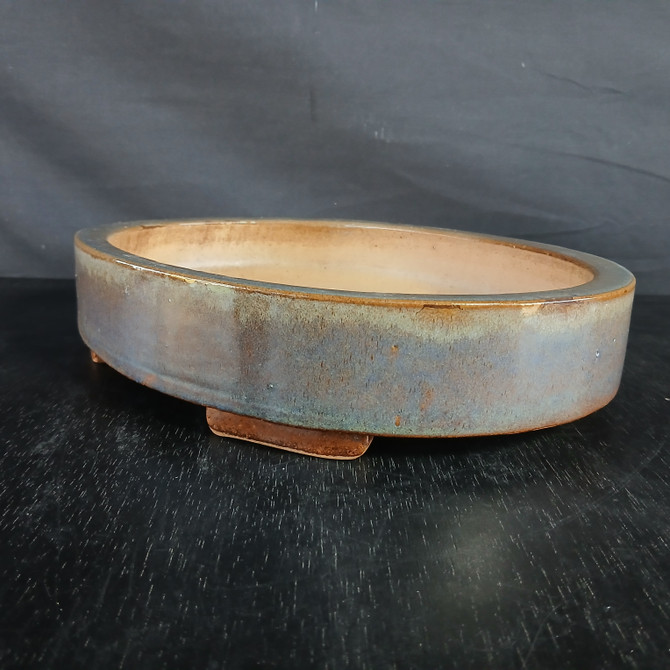 12-Inch Glazed Oval Yixing Bonsai Pot (No. 2532g)