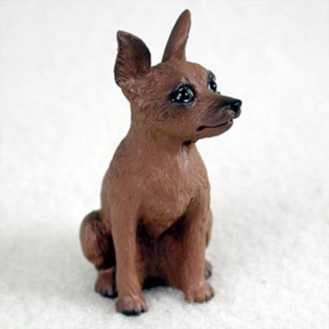 Miniature Pinscher Red & Brown Bonsai Tree Figurine