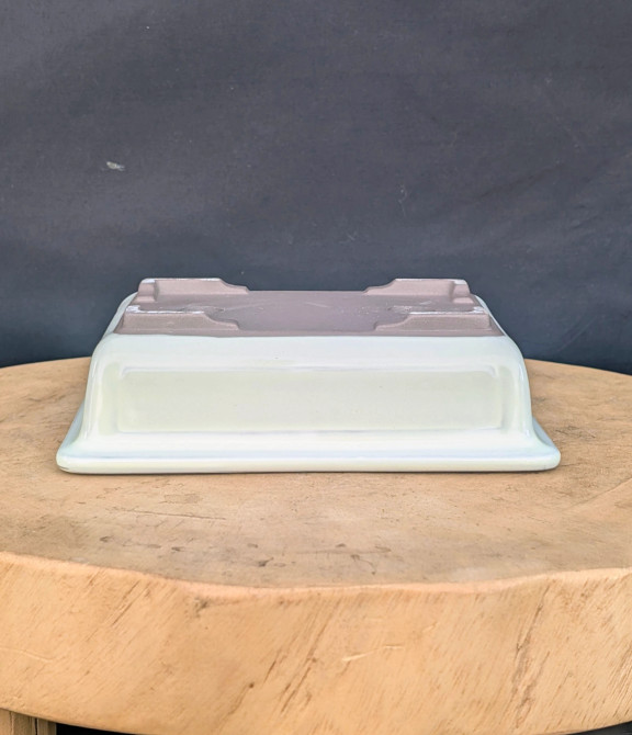 7-Inch Cream Glazed Japanese Bonsai Planter (No. 1521)