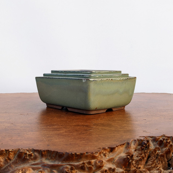 Green Glazed Japanese Bonsai Pot