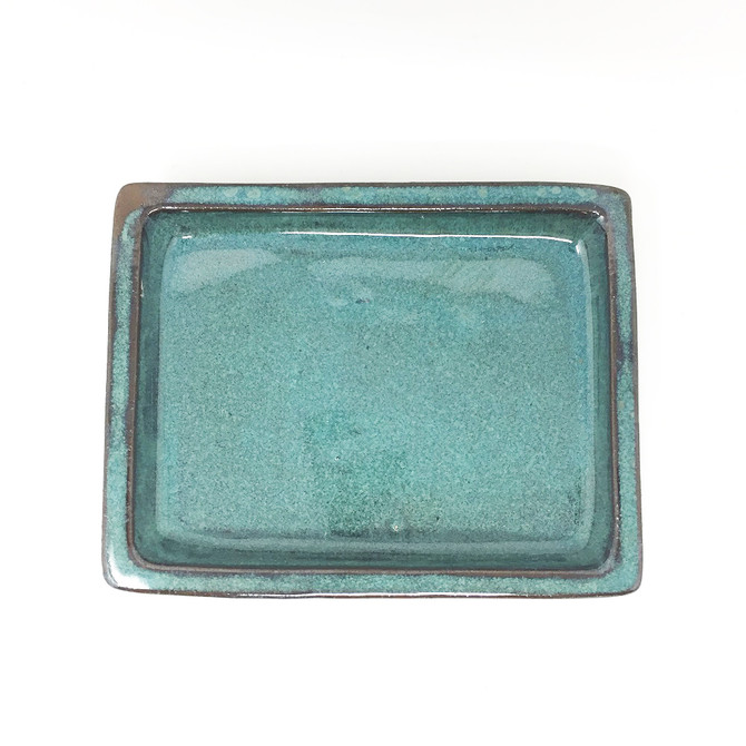 6" Rectangular Teal Ceramic Humidity Tray