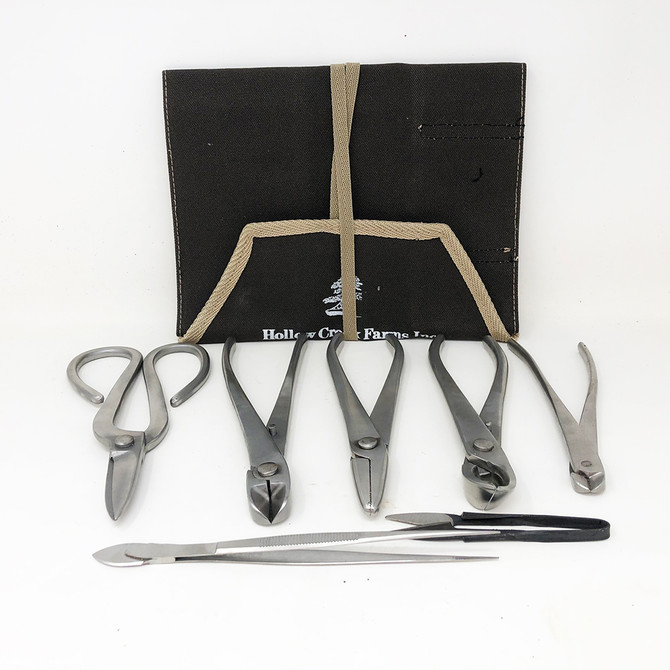 Holiday Exclusive: 7 Piece Stainless Steel Bonsai Tool Set & Tool Roll (HKIT3)