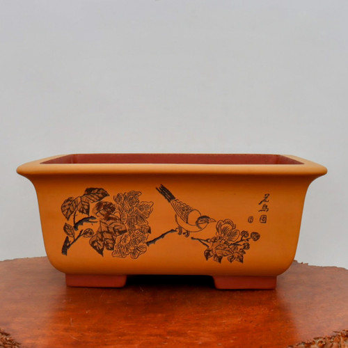 18 Etched Yixing Bonsai Pot (No. 2170)