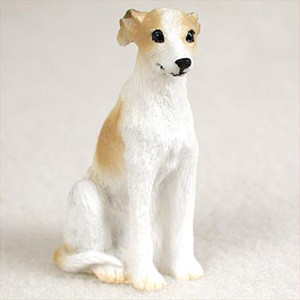 Whippet Tan & Wht Bonsai Figurine | bonsaioutlet.com