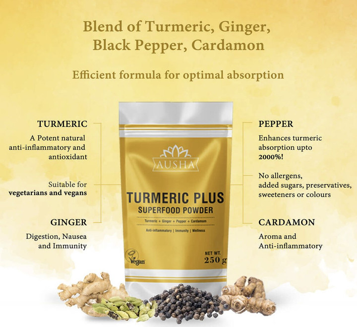 Organic Turmeric Plus Superfood Powder by Ausha Foods Ltd