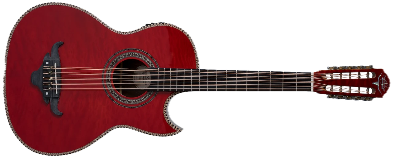 Oscar Schmidt Bajo Quinto, Quilt Maple/Rose-Tek, Barcus Berry LX4