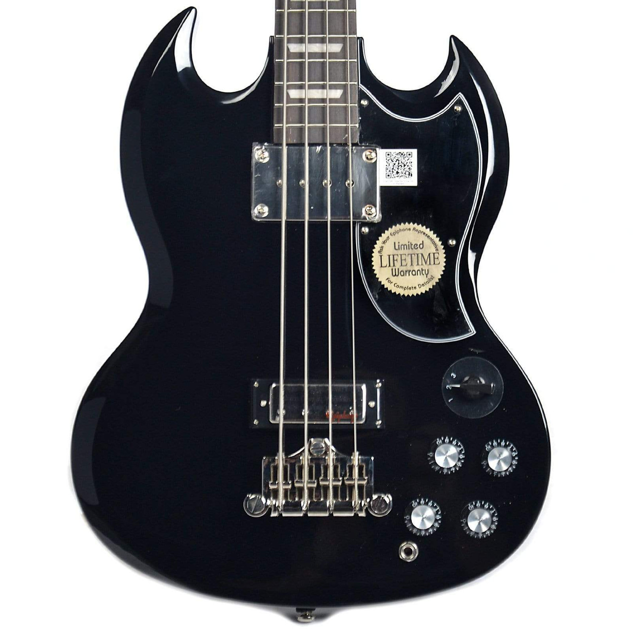 Epiphone EB-3 Bass Guitar 4 String, Long Scale- Ebony - Bill's Music